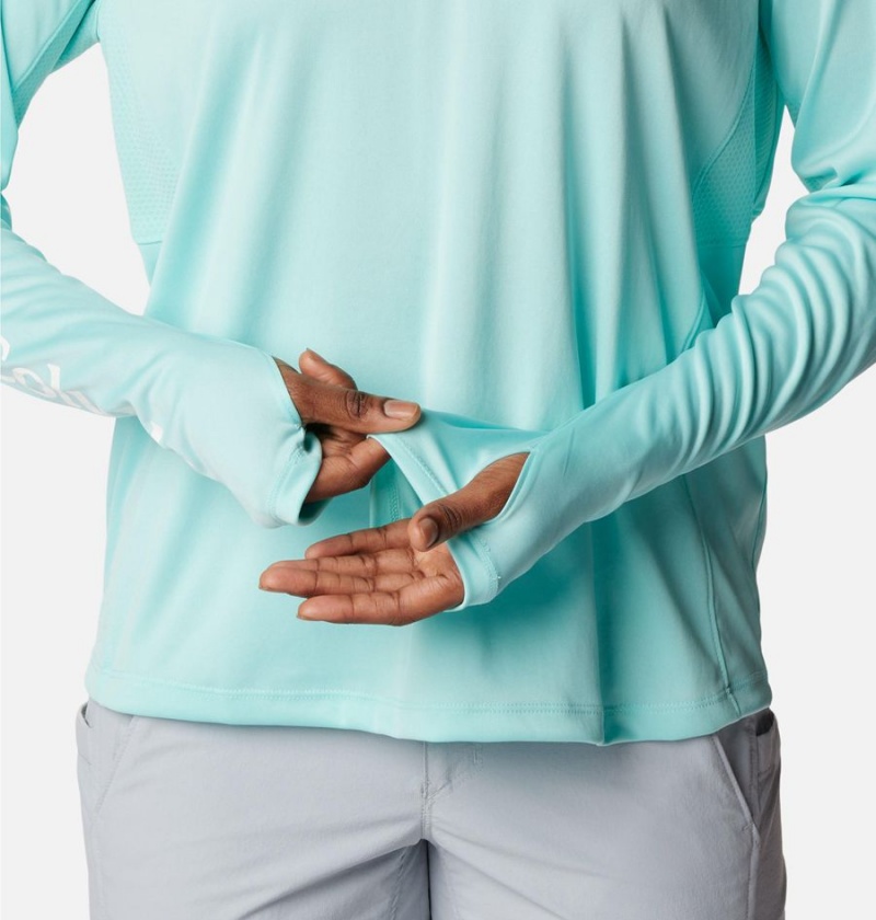 Columbia PFG Tidal Vent Long Sleeve Women's T-Shirt Turquoise | RMPZVC-935