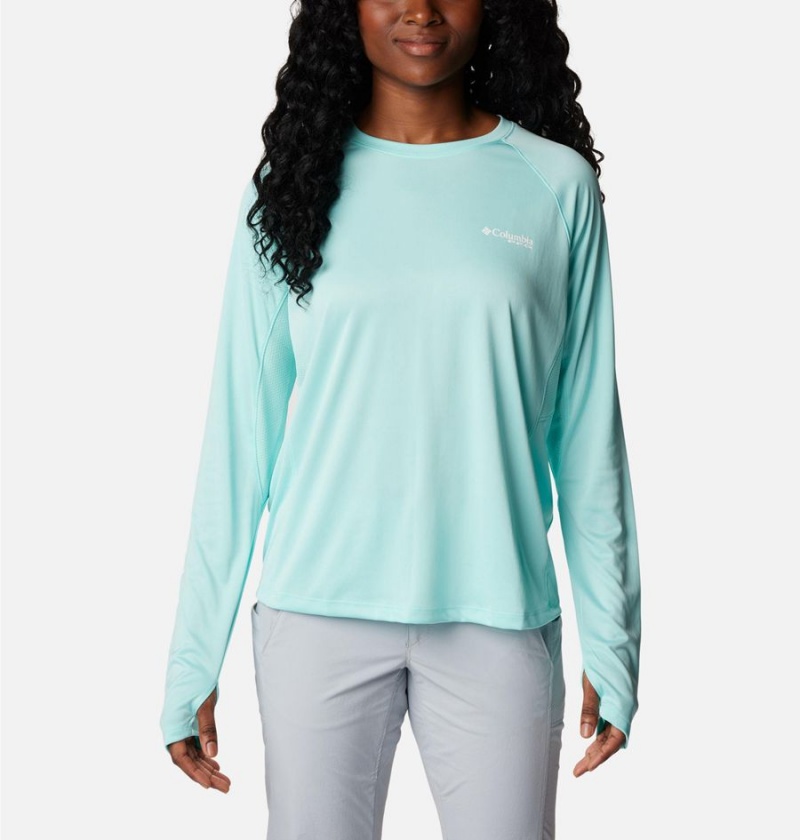 Columbia PFG Tidal Vent Long Sleeve Women\'s T-Shirt Turquoise | RMPZVC-935