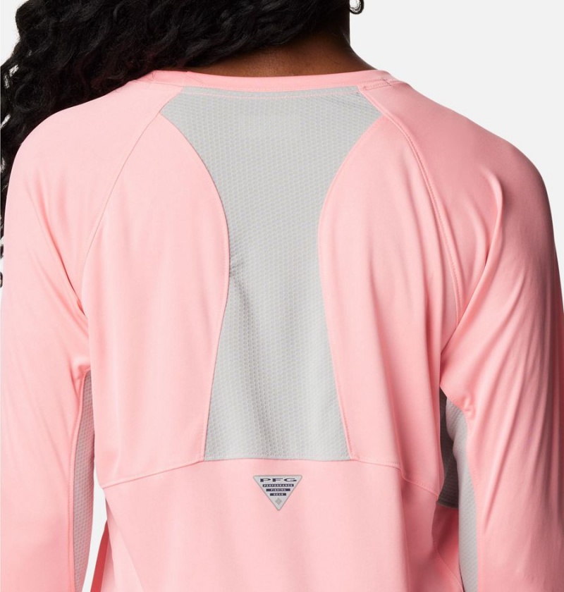 Columbia PFG Tidal Vent Long Sleeve Women's T-Shirt Pink | WYZXBR-836