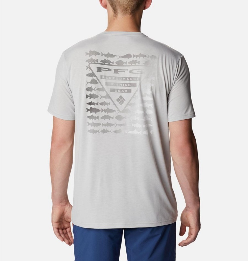 Columbia PFG Triangle Fill Tech Men's T-Shirt Grey | RPQZTS-964