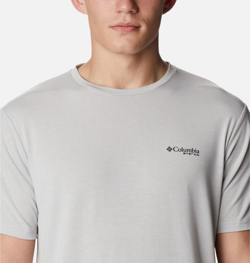 Columbia PFG Triangle Fill Tech Men's T-Shirt Grey | RPQZTS-964