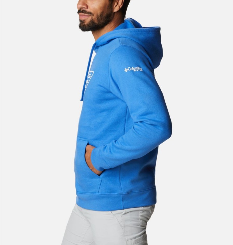 Columbia PFG Triangle II Men's Hoodie Blue | FSWGAR-906