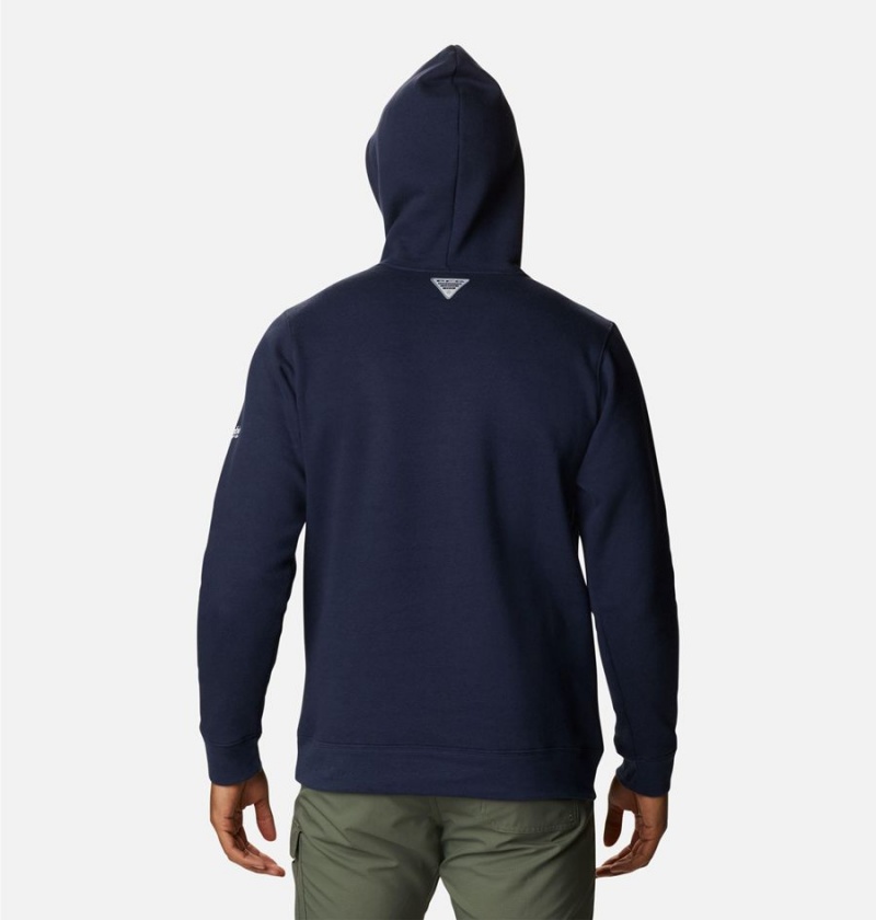 Columbia PFG Triangle II Men's Hoodie Navy | KIEZPH-651