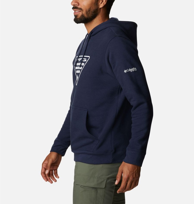 Columbia PFG Triangle II Men's Hoodie Navy | KIEZPH-651