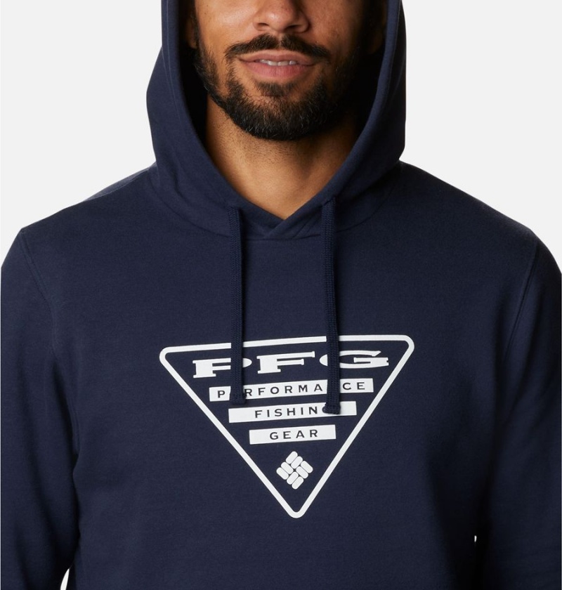 Columbia PFG Triangle II Men's Hoodie Navy | KIEZPH-651