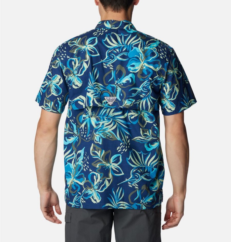 Columbia PFG Trollers Best Short Sleeve Men's Shirt Blue | UATBDE-134