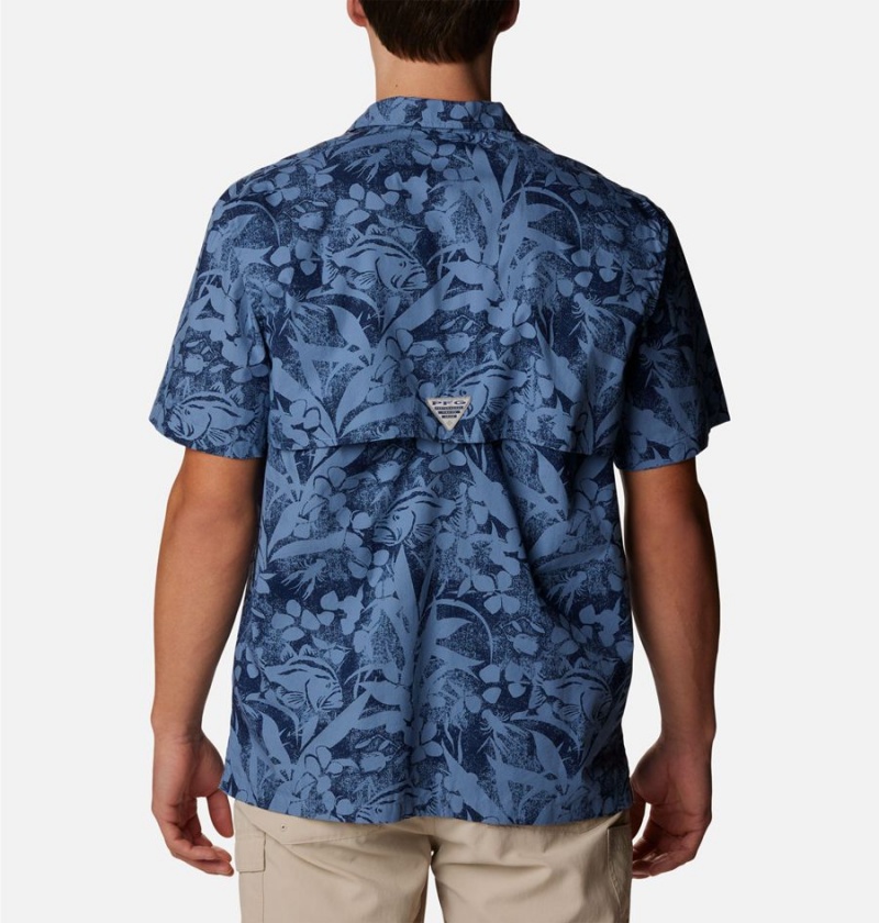 Columbia PFG Trollers Best Short Sleeve Men's Shirt Blue | WBZAES-485
