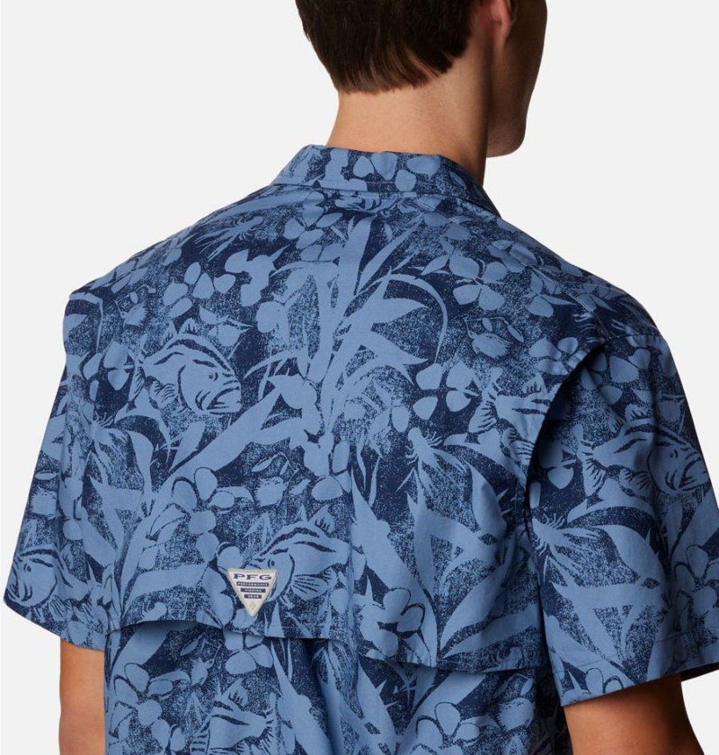 Columbia PFG Trollers Best Short Sleeve Men's Shirt Blue | WBZAES-485