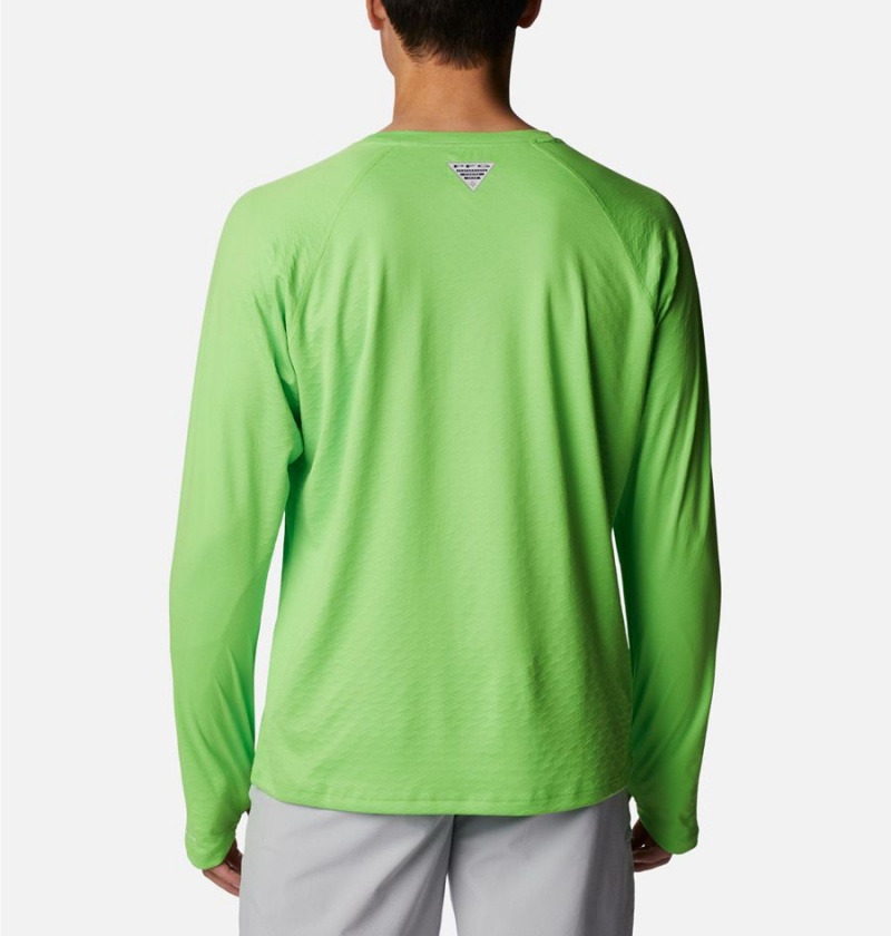 Columbia PFG Zero Rules Ice Long Sleeve Men's T-Shirt Green | DSXCQB-963