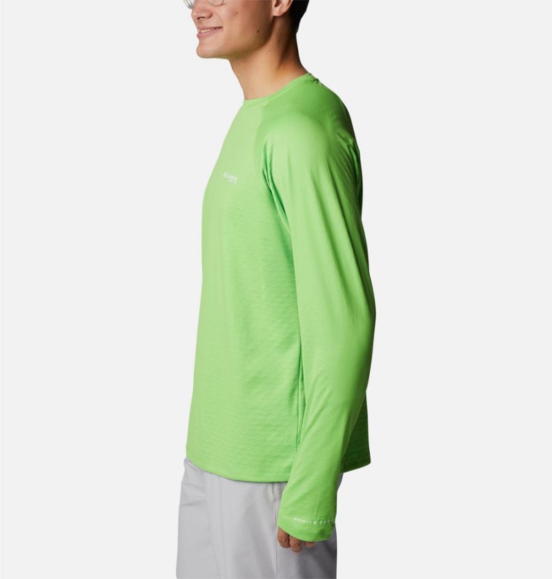 Columbia PFG Zero Rules Ice Long Sleeve Men's T-Shirt Green | DSXCQB-963