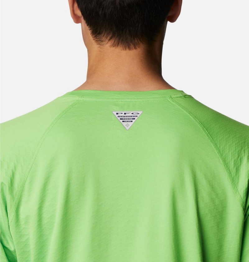Columbia PFG Zero Rules Ice Long Sleeve Men's T-Shirt Green | DSXCQB-963