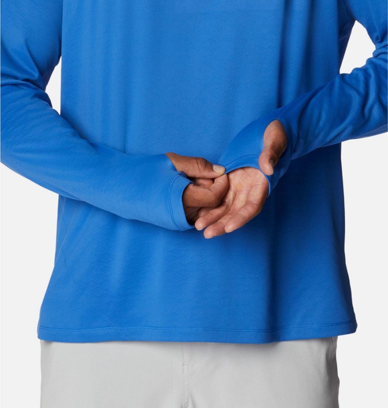 Columbia PFG Zero Rules Ice Long Sleeve Men's T-Shirt Blue | VXNWLQ-825
