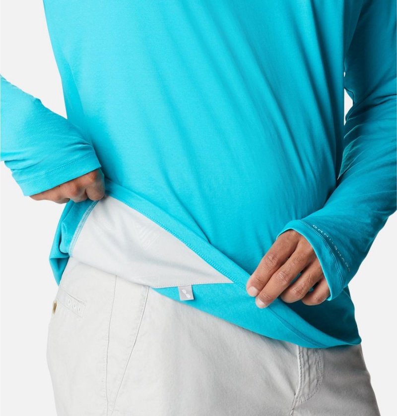 Columbia PFG Zero Rules Ice Long Sleeve Men's T-Shirt Turquoise | EZBDVY-075