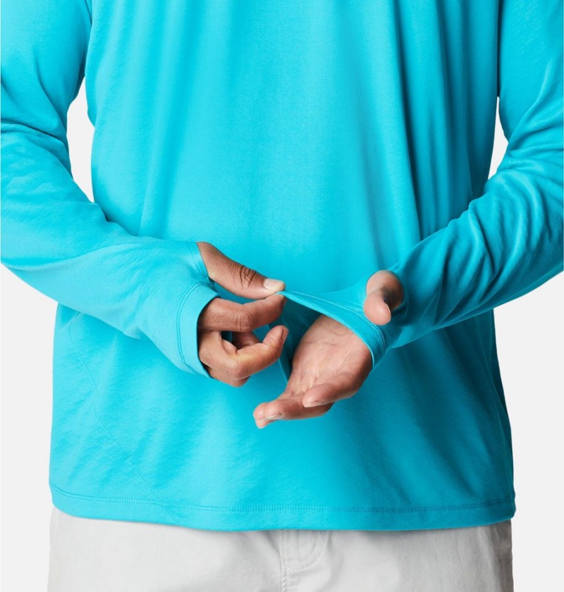 Columbia PFG Zero Rules Ice Long Sleeve Men's T-Shirt Turquoise | EZBDVY-075