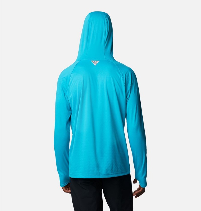 Columbia PFG Zero Rules Ice Men's Hoodie Turquoise | SAZORT-920