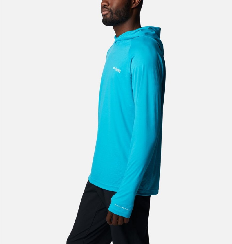 Columbia PFG Zero Rules Ice Men's Hoodie Turquoise | SAZORT-920