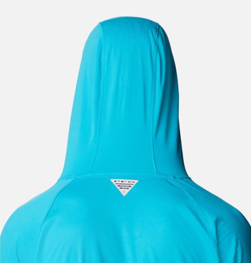 Columbia PFG Zero Rules Ice Men's Hoodie Turquoise | SAZORT-920