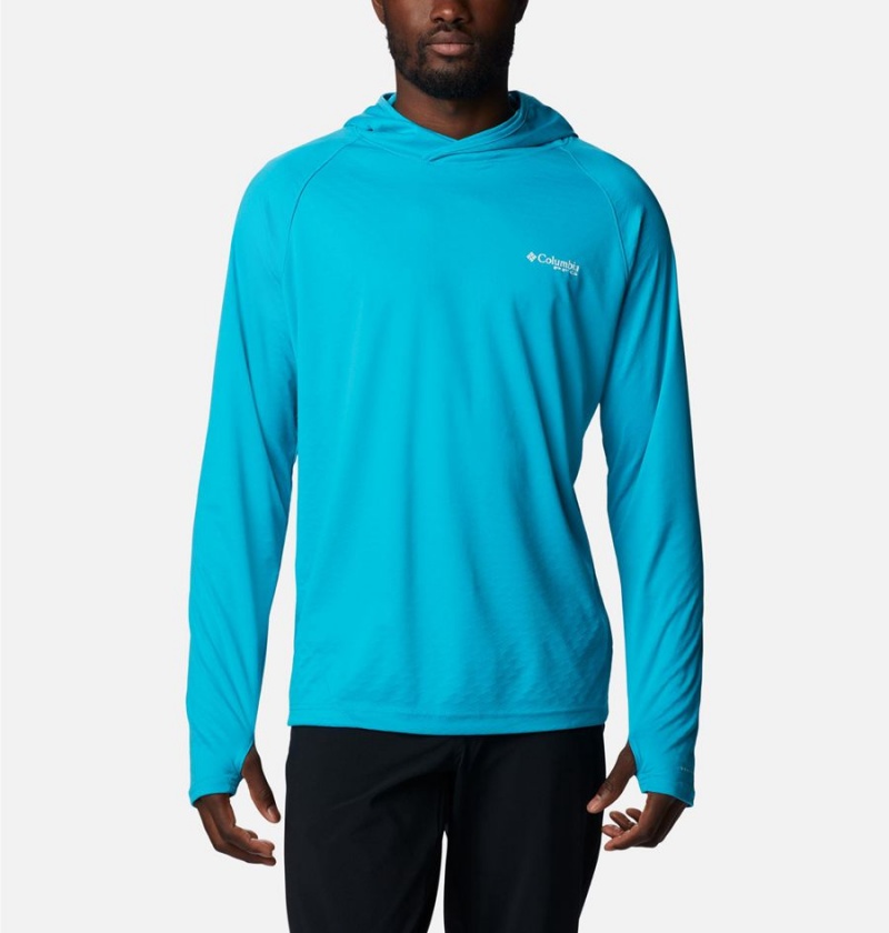 Columbia PFG Zero Rules Ice Men\'s Hoodie Turquoise | SAZORT-920