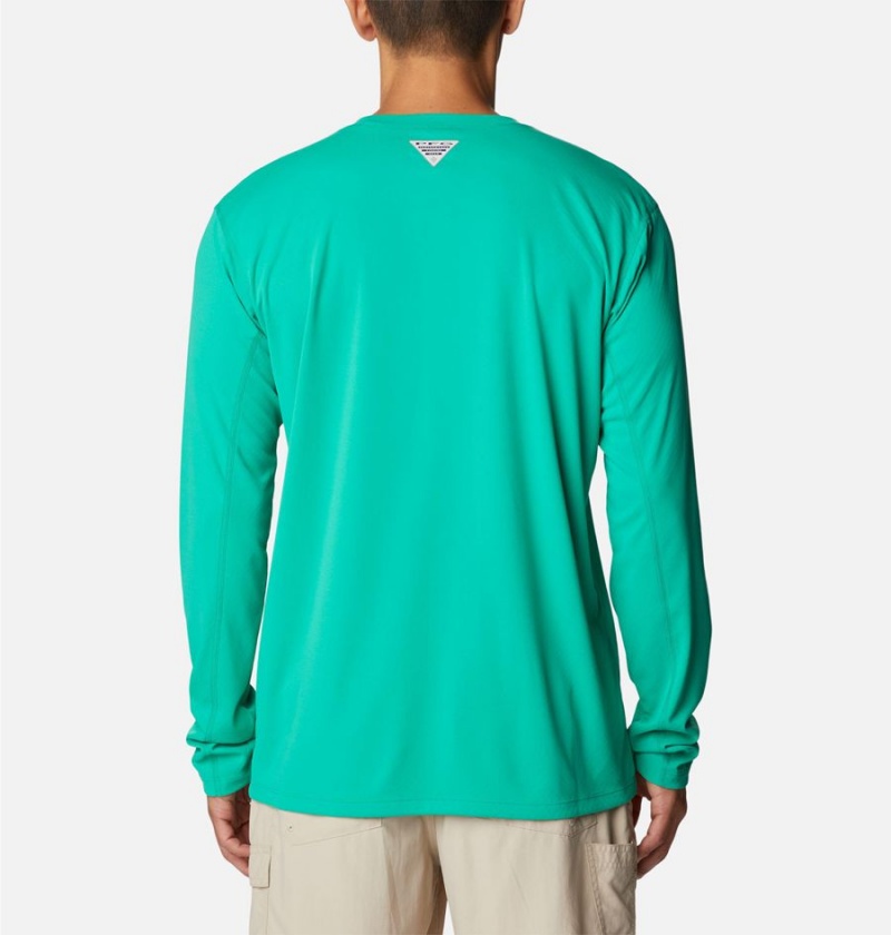 Columbia PFG Zero Rules Long Sleeve Men's T-Shirt Green | KSOJGY-034