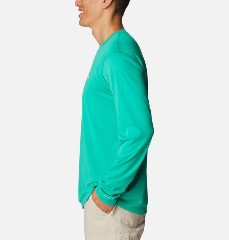 Columbia PFG Zero Rules Long Sleeve Men's T-Shirt Green | KSOJGY-034