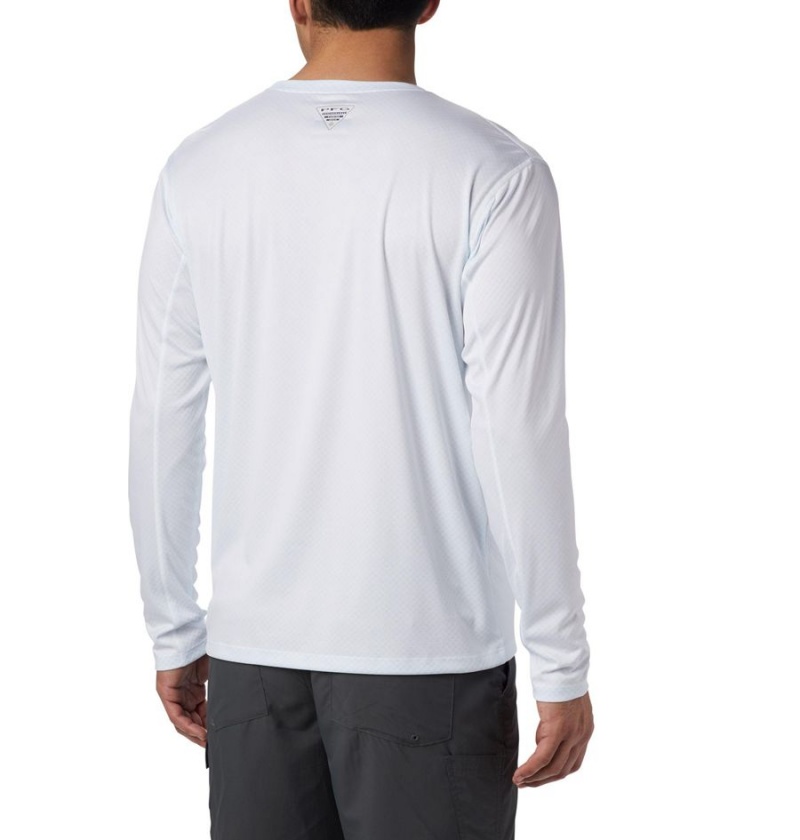 Columbia PFG Zero Rules Long Sleeve Men's T-Shirt White | SBNXWI-013