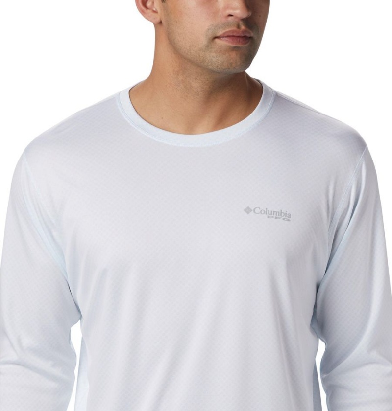 Columbia PFG Zero Rules Long Sleeve Men's T-Shirt White | SBNXWI-013