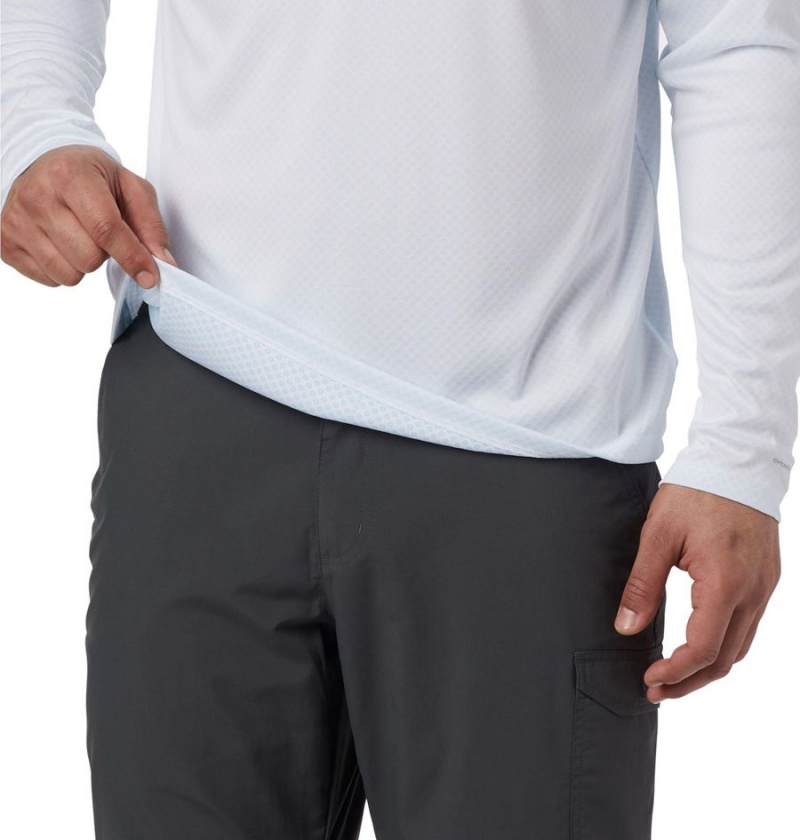 Columbia PFG Zero Rules Long Sleeve Men's T-Shirt White | SBNXWI-013