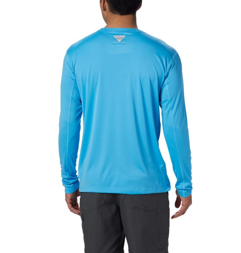Columbia PFG Zero Rules Long Sleeve Men's T-Shirt Blue | ZRUNJS-543