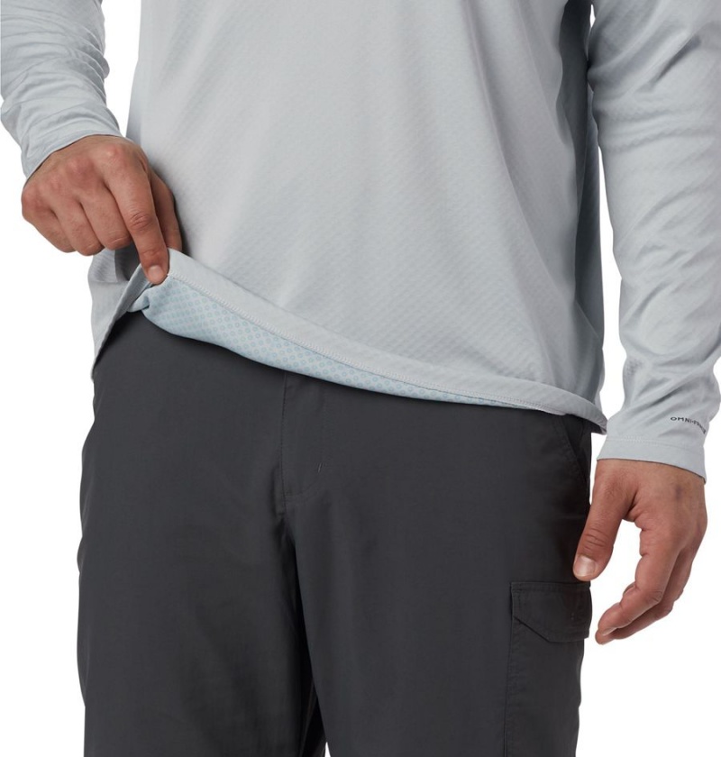 Columbia PFG Zero Rules Long Sleeve Men's T-Shirt Grey | NMLXJT-956
