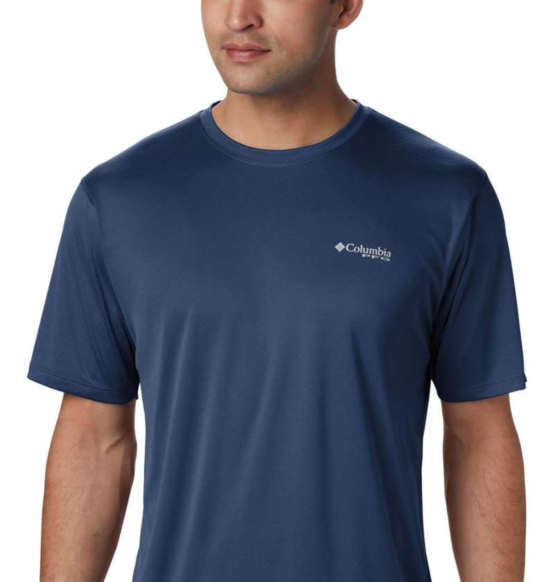 Columbia PFG Zero Rules Short Sleeve Men's T-Shirt Blue | NPIYAK-861