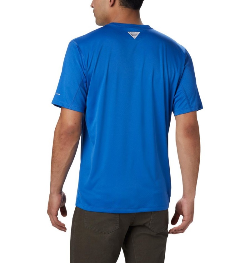 Columbia PFG Zero Rules Short Sleeve Men's T-Shirt Blue | PXFANH-562