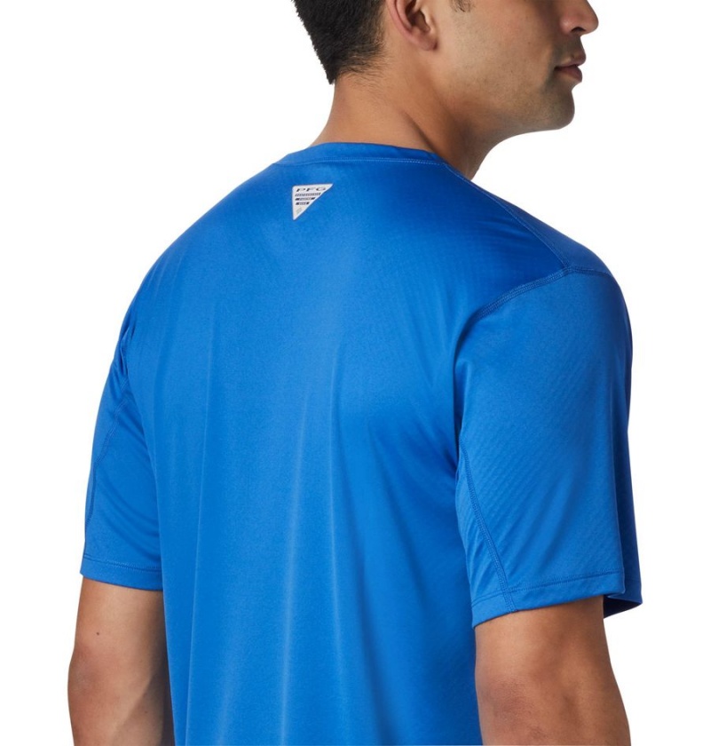 Columbia PFG Zero Rules Short Sleeve Men's T-Shirt Blue | PXFANH-562