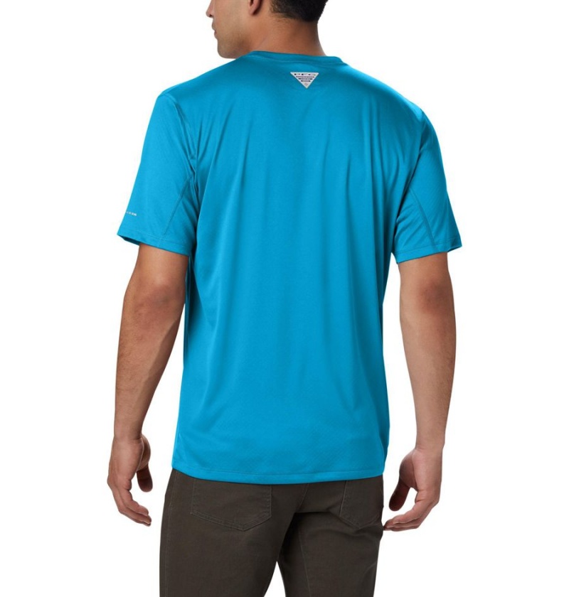 Columbia PFG Zero Rules Short Sleeve Men's T-Shirt Blue | CERPUY-085