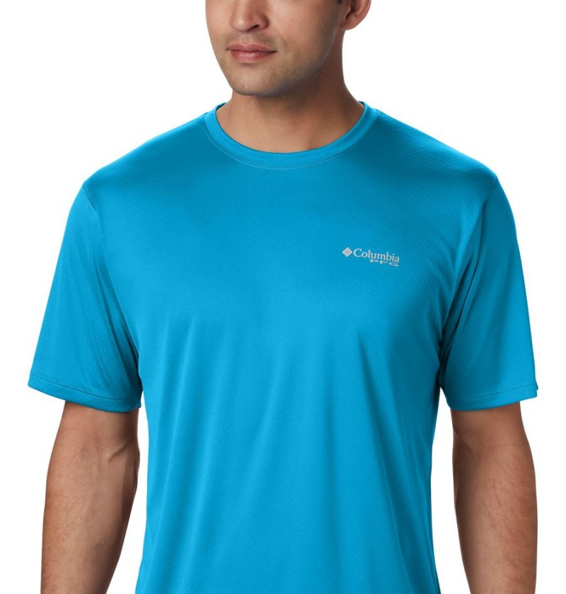 Columbia PFG Zero Rules Short Sleeve Men's T-Shirt Blue | CERPUY-085