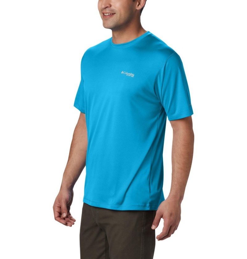 Columbia PFG Zero Rules Short Sleeve Men's T-Shirt Blue | CERPUY-085