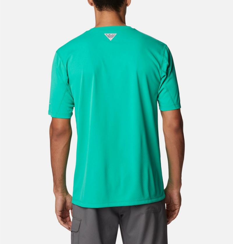 Columbia PFG Zero Rules Short Sleeve Men's T-Shirt Green | WHKOZJ-895