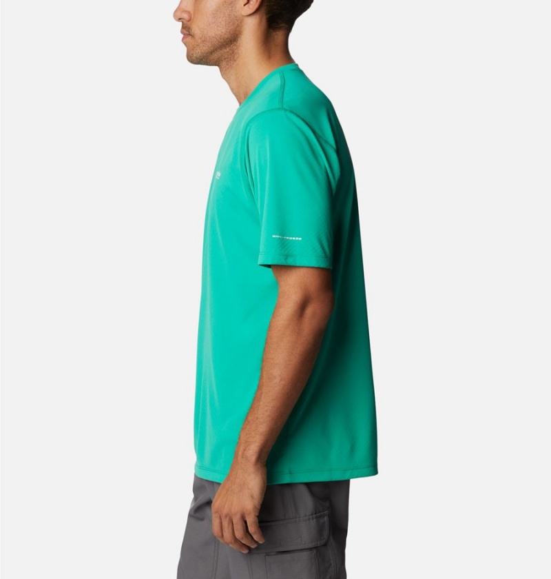 Columbia PFG Zero Rules Short Sleeve Men's T-Shirt Green | WHKOZJ-895