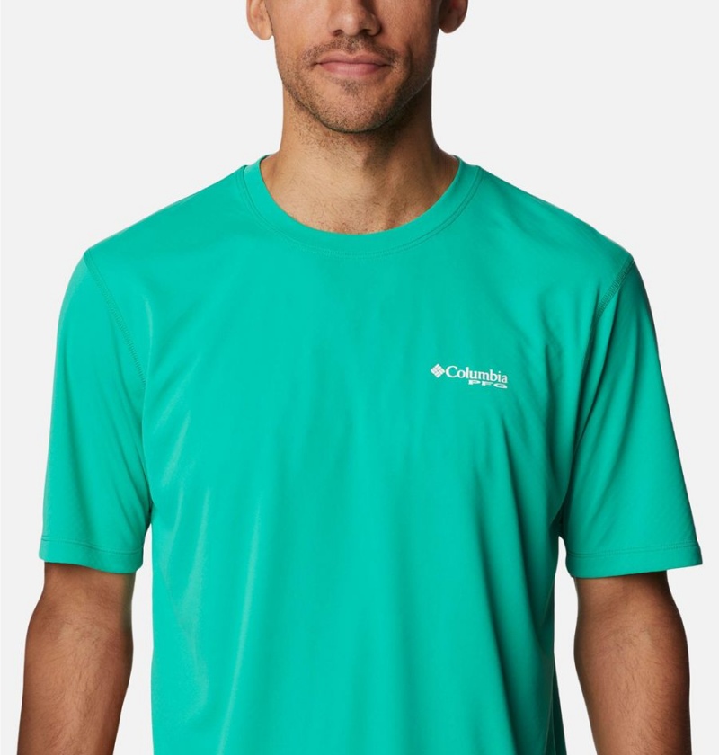 Columbia PFG Zero Rules Short Sleeve Men's T-Shirt Green | WHKOZJ-895