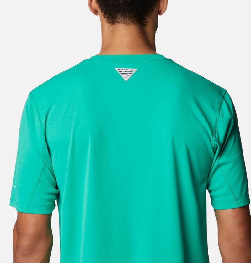 Columbia PFG Zero Rules Short Sleeve Men's T-Shirt Green | WHKOZJ-895