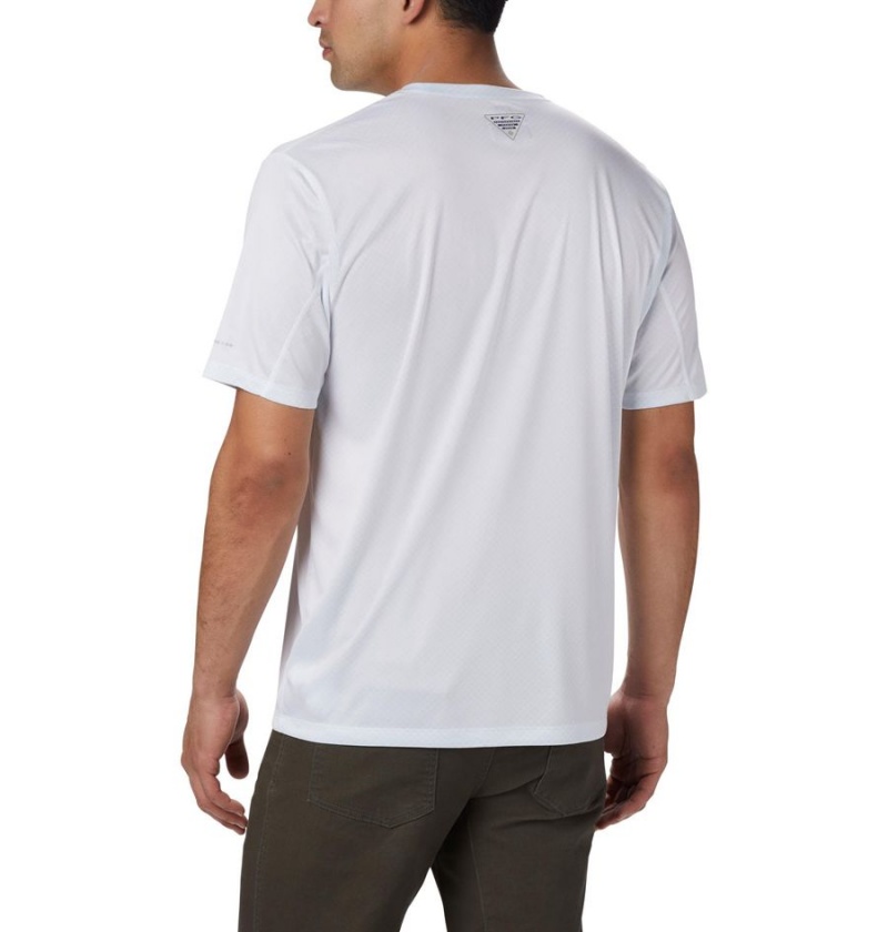 Columbia PFG Zero Rules Short Sleeve Men's T-Shirt White | IRVTLM-846