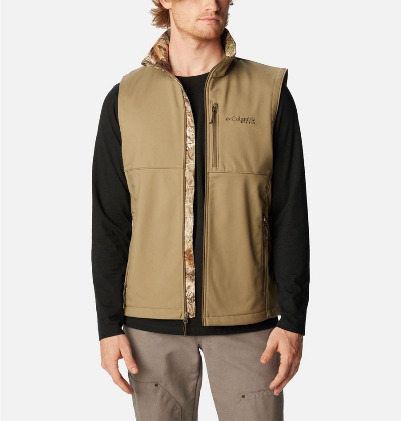Columbia PHG Ascender Softshell Men's Vest Brown | RTCFOG-752