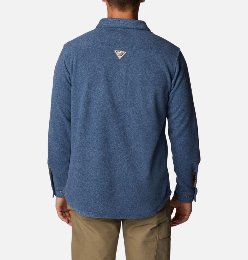 Columbia PHG Bucktail Fleece Over Men's Shirt Blue | WAQDFS-695