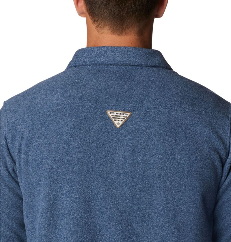 Columbia PHG Bucktail Fleece Over Men's Shirt Blue | WAQDFS-695