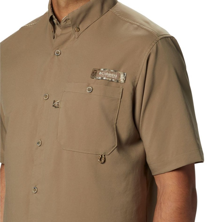 Columbia PHG Bucktail Short Sleeve Woven Men's Shirt Brown | UCVALM-752