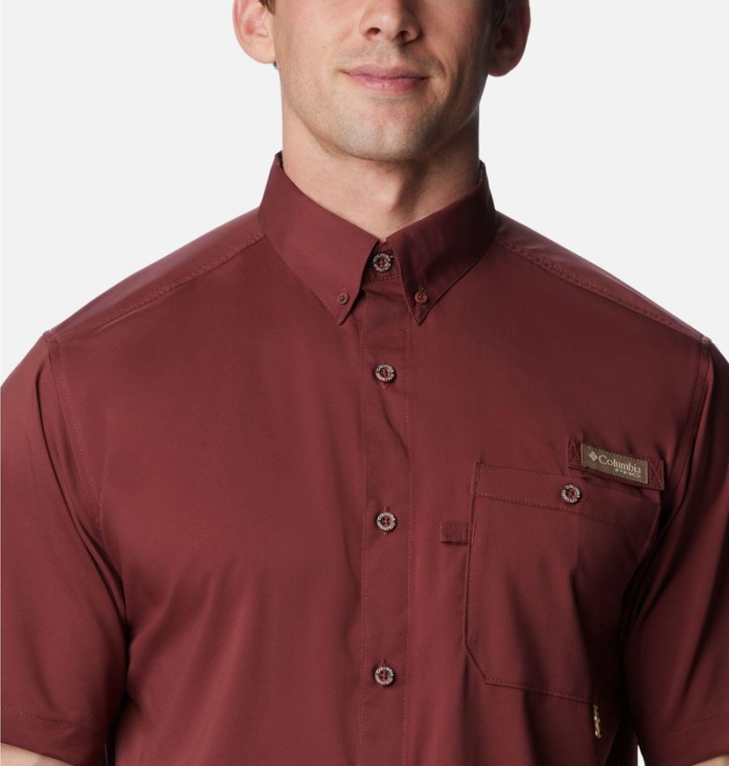 Columbia PHG Bucktail Short Sleeve Woven Men's Shirt Red | JQVUWT-843