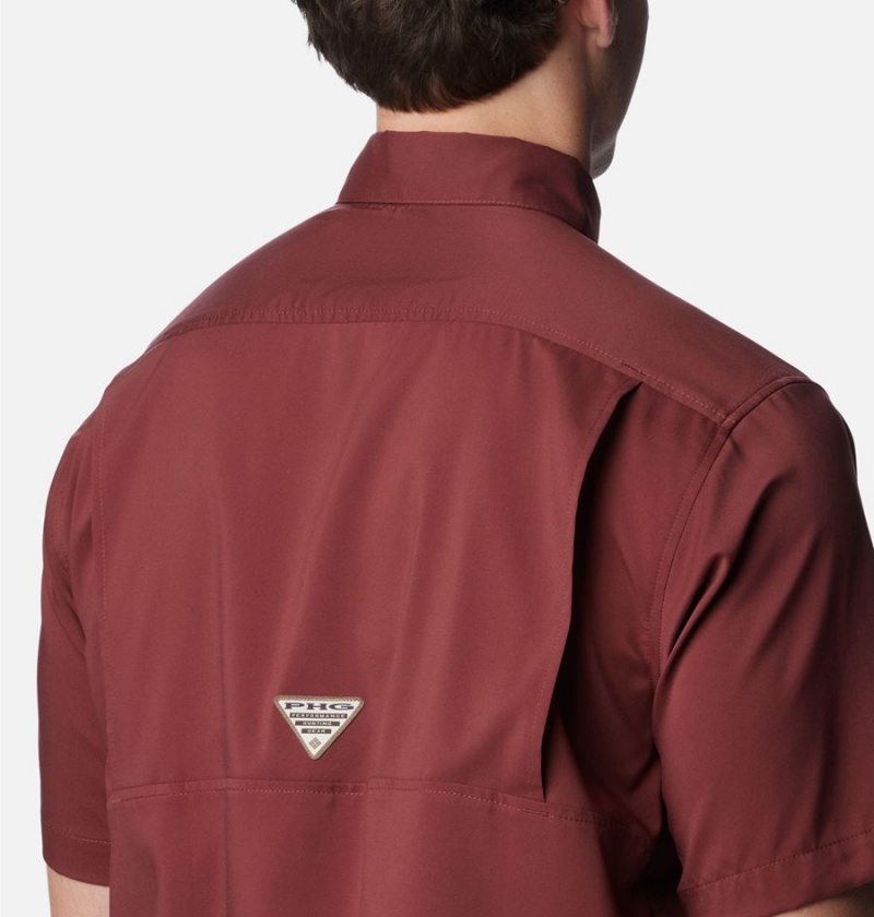 Columbia PHG Bucktail Short Sleeve Woven Men's Shirt Red | JQVUWT-843