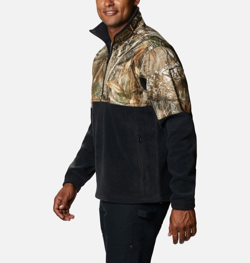 Columbia PHG Fleece Overlay 1/4 Zip Men's Pullover Black | YSAPHI-640