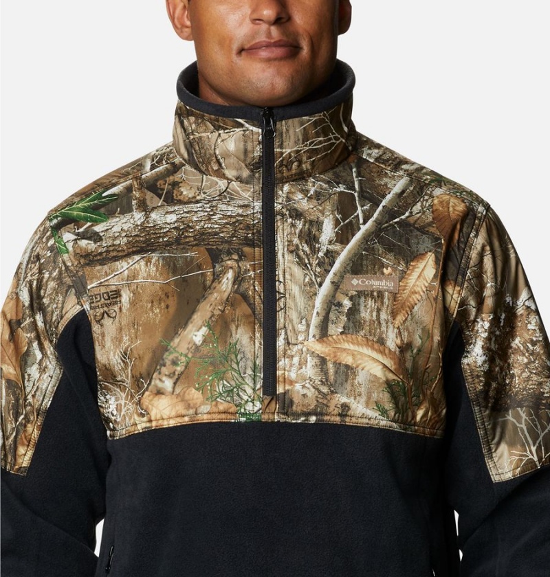 Columbia PHG Fleece Overlay 1/4 Zip Men's Pullover Black | YSAPHI-640