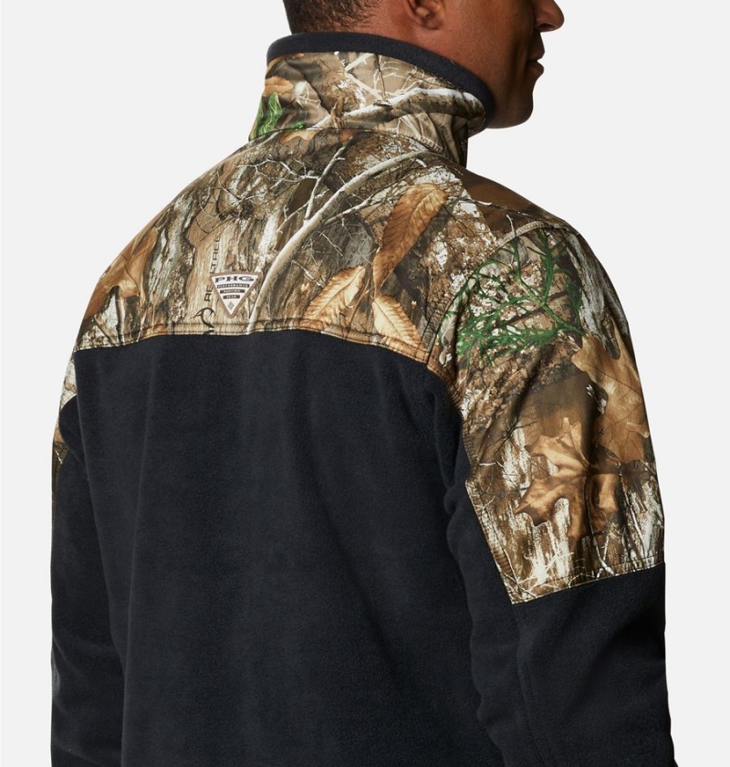 Columbia PHG Fleece Overlay 1/4 Zip Men's Pullover Black | YSAPHI-640