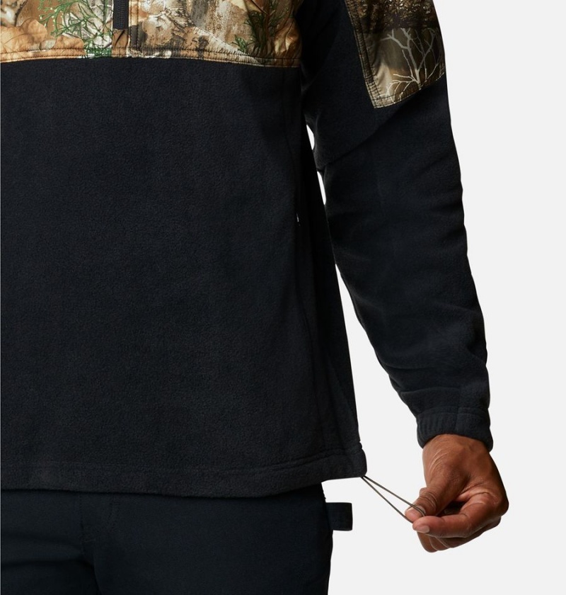 Columbia PHG Fleece Overlay 1/4 Zip Men's Pullover Black | YSAPHI-640